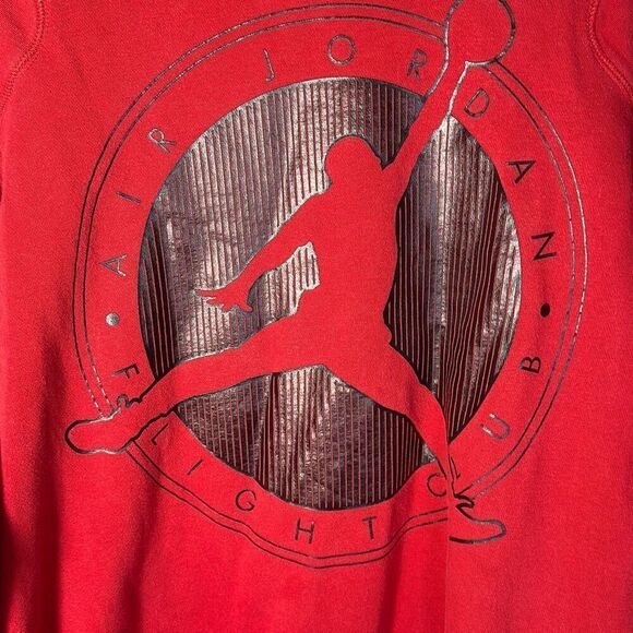 Air Jordan Flight Club Sweatshirt Shirt Red Black Size S Small - Picture 2 of 7